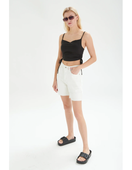 24COLOURS Denim White Shorts - 80360a