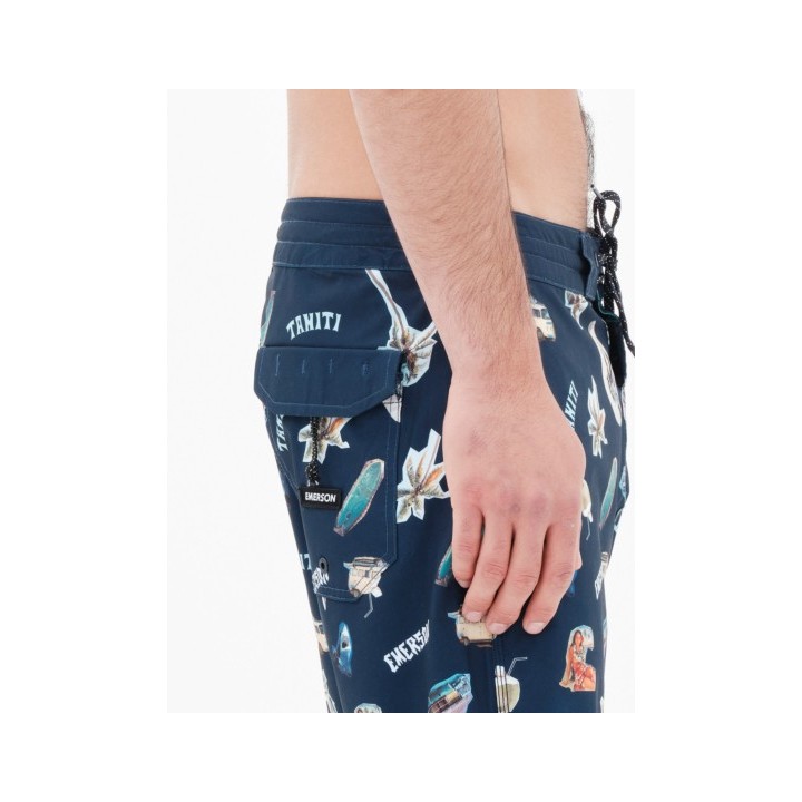 EMERSON ΑΝΔΡΙΚΟ ΑΝΑΚΥΚΛΩΜΕΝΟ TROPICAL LEISURE BOARDSHORTS 49εκ. PR281 NAVY BLUE-221.EM524.19CR