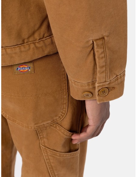 DICKIES DUCK CANVAS DECK JACKET STONE WASHED BROWN DUCK- DK0A4XFYC411
