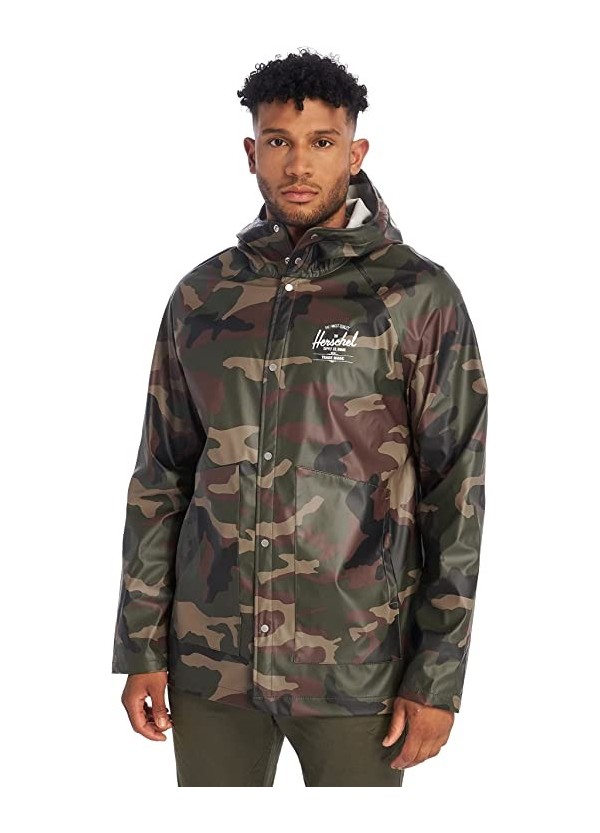 HERSCHEL MEN'S RAINWEAR CLASSIC /  WOODLAND CAMO/BLACK -50001-000312