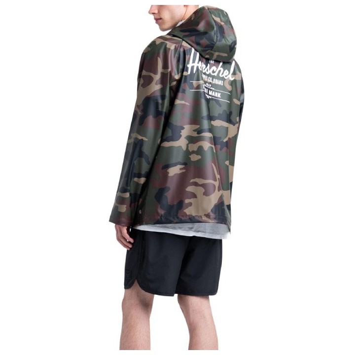 HERSCHEL MEN'S RAINWEAR CLASSIC /  WOODLAND CAMO/BLACK -50001-000312