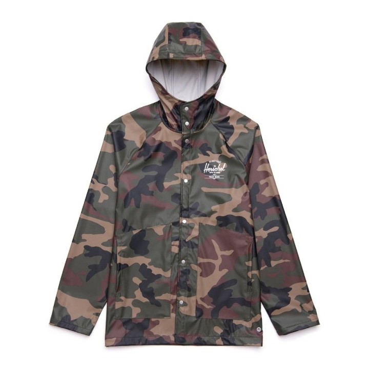 HERSCHEL MEN'S RAINWEAR CLASSIC /  WOODLAND CAMO/BLACK -50001-000312