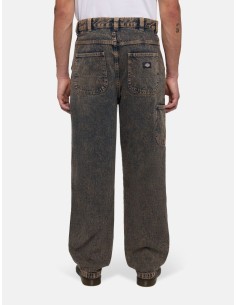 dickies MADISON BAGGY FIT DENIM OVERDYE BROWN WASH PANTS... 2