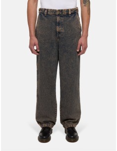 dickies MADISON BAGGY FIT DENIM OVERDYE BROWN WASH PANTS...