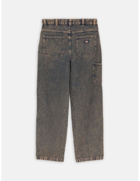 dickies MADISON BAGGY FIT DENIM OVERDYE BROWN WASH PANTS - DK0A4YECK191
