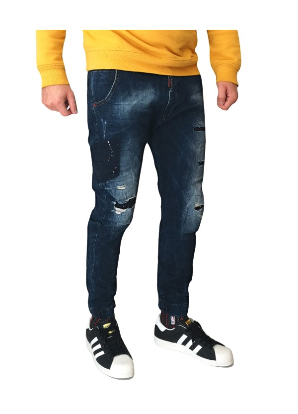 Τζιν Ανδρικό Back 2 Jeans W19A Μπλε Boyfriend Fit
