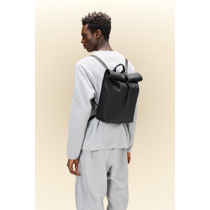 Rains Rolltop Rucksack Mini W3 Σακίδιο Πλάτης Αδιάβροχο  - 13330-black