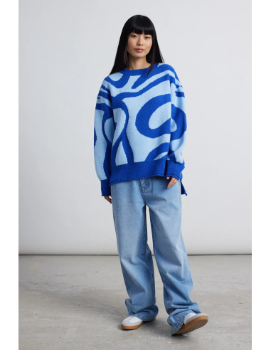 24COLOURS Pullover blue wave - 41173a