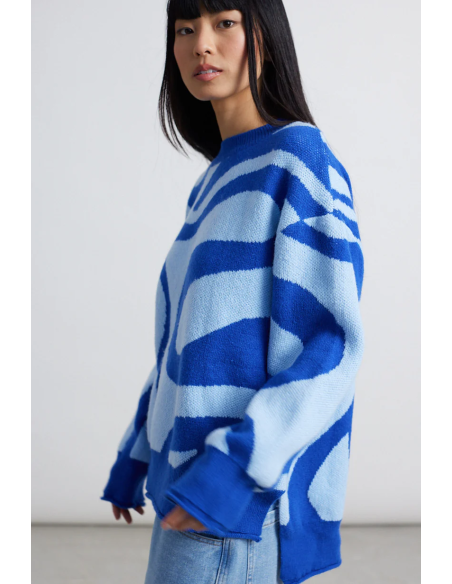 24COLOURS Pullover blue wave - 41173a