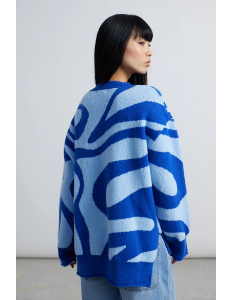 24COLOURS Pullover blue wave - 41173a