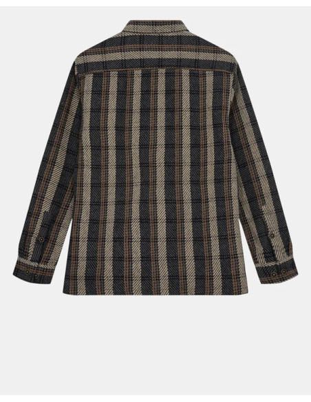 AKOSCAR CHECK OVERSHIRT - DARK GREY MEL- 901700