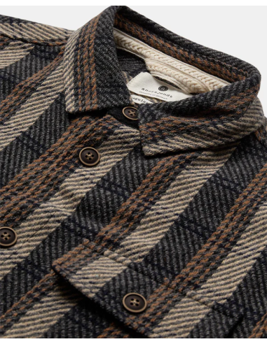 AKOSCAR CHECK OVERSHIRT - DARK GREY...