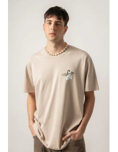 Washed The Black Cat Angels Bone T-shirt- AP062-01-G002