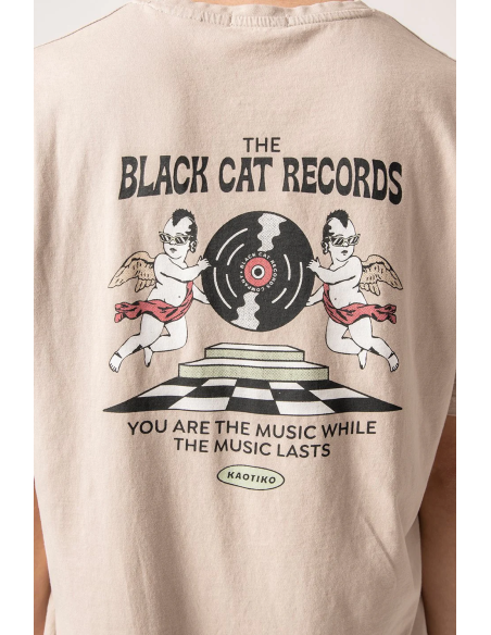 Washed The Black Cat Angels Bone T-shirt- AP062-01-G002