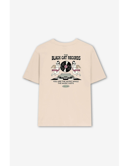 Washed The Black Cat Angels Bone T-shirt- AP062-01-G002