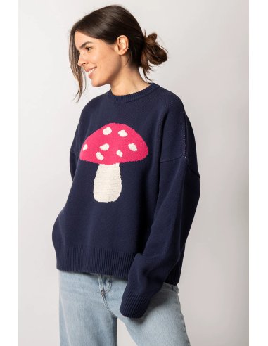 Mushroom Navy Sweater-  AP003-01-1910
