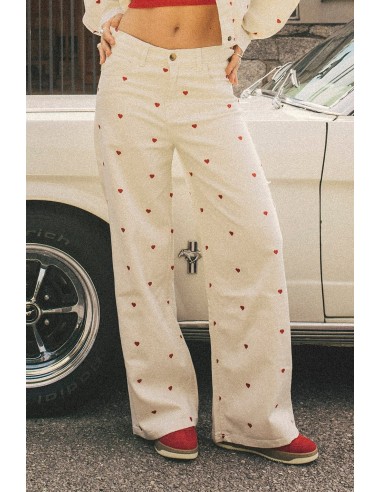 Relaxed Multiheart Ivory Pants...