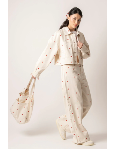 Relaxed Multiheart Ivory Pants -AP023-01-K002 2