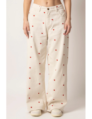 Relaxed Multiheart Ivory Pants...