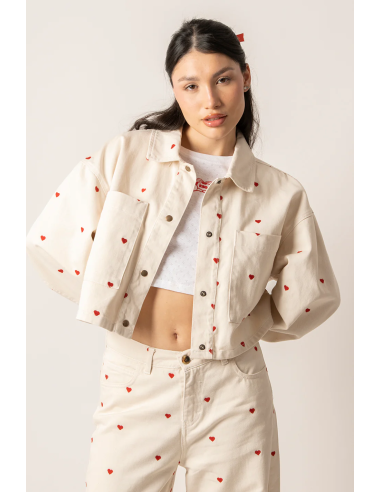 Pockets Multiheart Ivory Jacket -...