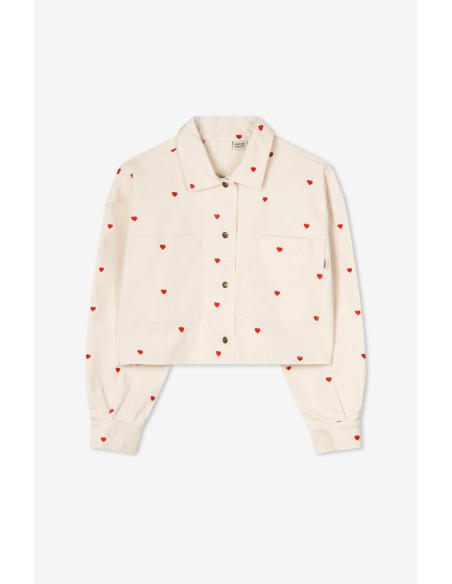 Pockets Multiheart Ivory Jacket - AP024-01-K002