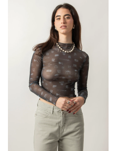 Urban Black Tulle T-shirt - AP035-01-M002 2