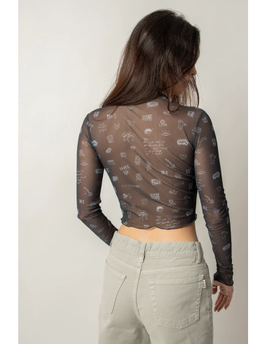 Urban Black Tulle T-shirt -...