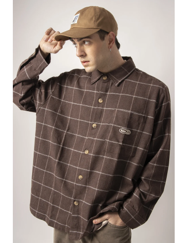 MILTON CHECKED SHIRT BROWN -...