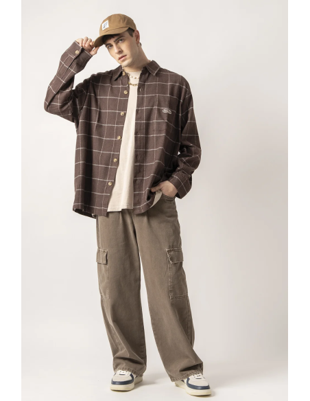 MILTON CHECKED SHIRT BROWN - AP004-01-1900