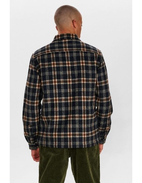 Anerkjendt Aklion Boiled Wool Overshirt in Multicolor - 901028