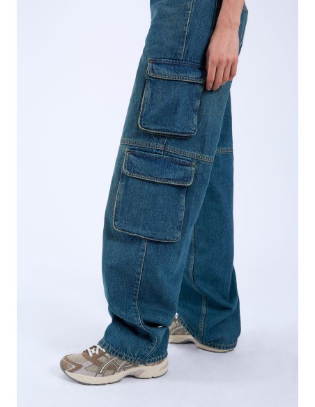 Dr Denim Hill Multi Cargo K99 Stream Mid Greenish Pants- 2430101K99