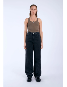 Dr Denim Donna Retro Black Pants- 2230101A58