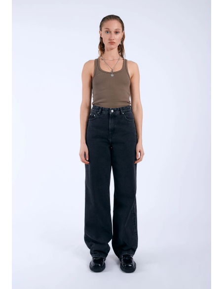 Dr Denim Donna Retro Black Pants- 2230101A58