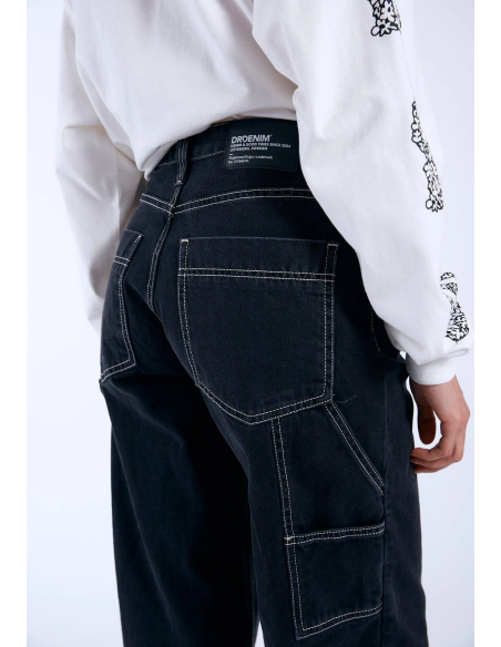 Dr Denim Faye Worker K92 Black Used Constast Pants-2230105K92