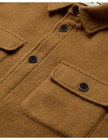 AKOSCAR BOILED WOOL OVERSHIRT - WOOD...