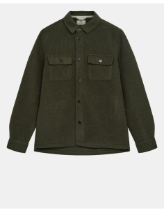 AKOSCAR BOILED WOOL OVERSHIRT - FOREST NIGHT -901696