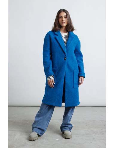 24COLOURS Coat in blue- 90473b