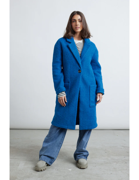 24COLOURS Coat in blue- 90473b