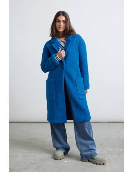 24COLOURS Coat in blue- 90473b
