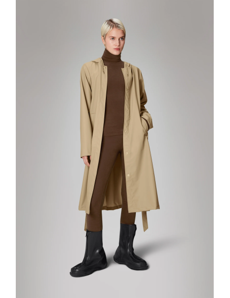 RAINS A-Line Longer W Jacket Sand -12040