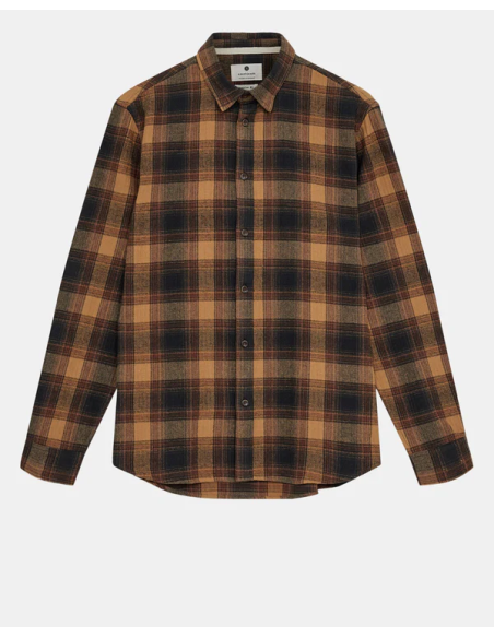 AKLEIF FLANNEL CHECK SHIRT - WOOD THRUSH -901669
