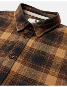 AKLEIF FLANNEL CHECK SHIRT - WOOD THRUSH -901669 2