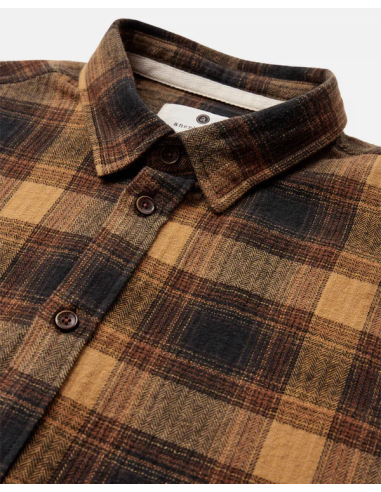 AKLEIF FLANNEL CHECK SHIRT - WOOD...