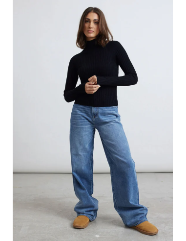 24COLOURS knitted pullover black  -...