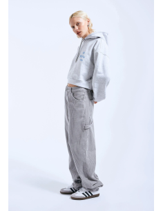 DR DENIM FAYE WORKER /LIGHT GREY CORD PANTS- 2230105183 2