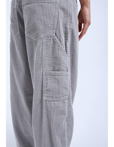 DR DENIM FAYE WORKER /LIGHT GREY CORD PANTS- 2230105183