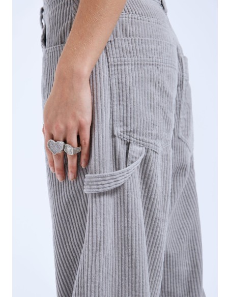 DR DENIM FAYE WORKER /LIGHT GREY CORD PANTS- 2230105183