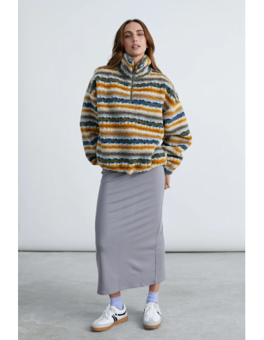 24COLOURS  fleece shirt striped -50805a