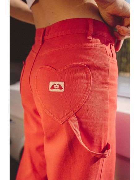 Kaotiko Pocket Heart Red Pants - AP022-01-K002