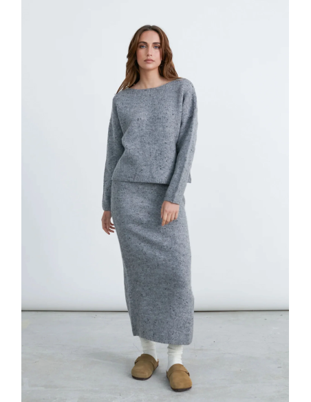24COLOURS Knitted Sweater Grey -41208a